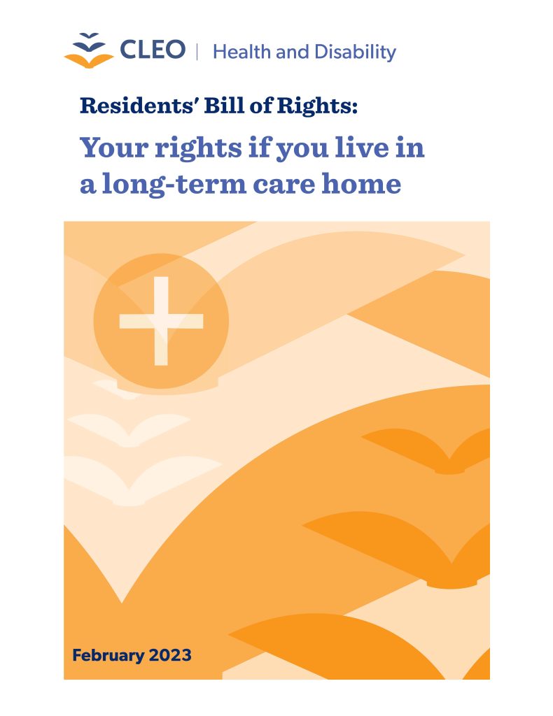Residents’ Bill of Rights: Your Rights if you live in a Long-Term Care Home CLEO book cover